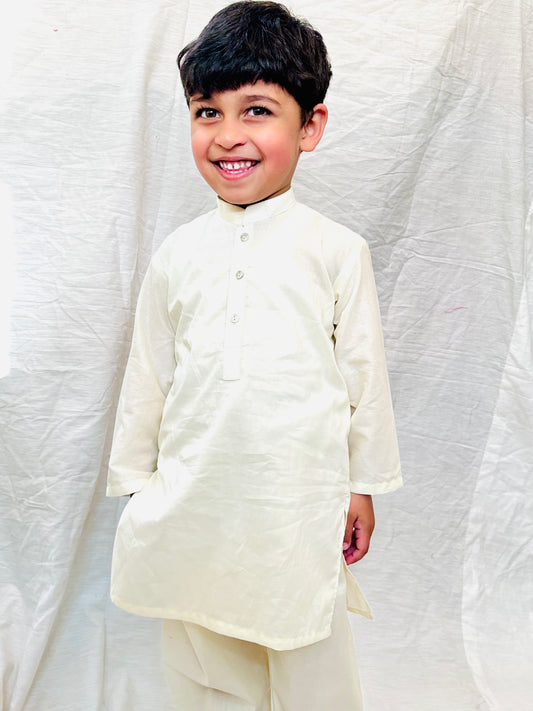 Off-White Kameez Shalwar Soft Cotton